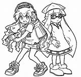Squid Splatoon Sisters sketch template