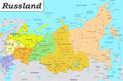 russland politische karte