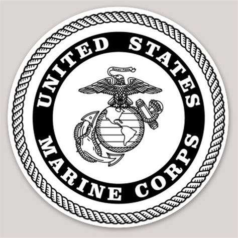 united states marine corps seal black white vinyl sticker  sticker shoppe