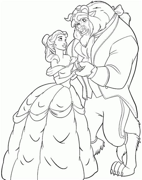 pics  disney belle  beast coloring page coloring home