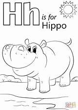 Hippopotamus Hippo Letters Tracing Preschool Printables Supercoloring Drukuj sketch template