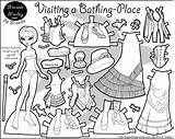 Paper Print Printable Doll Marisole Monday Mia Bathing Place Color Victorian Dolls Coloring Pages Click Paperthinpersonas Friends Pdf Bw Thin sketch template