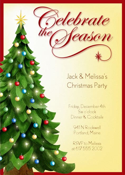 holiday party invitation templates google search christmas