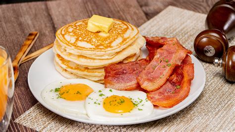 pancakes eggs  bacon recipe recipesnet