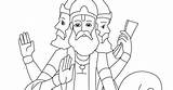 Brahma Lord Coloring Kids Pages sketch template