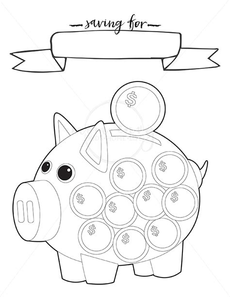 savings tracker coloring pages  printable coloring pages