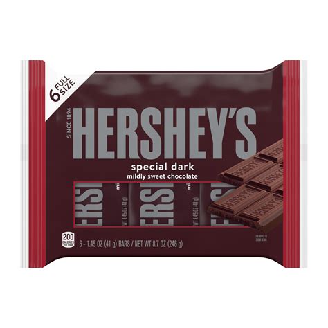 hersheys special dark mildly sweet chocolate candy bars  oz  pack