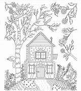 Coloring Cottage Pages Printable Adult Colouring Hill Cool Adults Kids Whimsical Sheets Book Color Print Printables Winter Books Choose Board sketch template