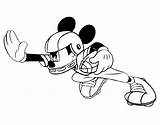 Coloring Football Pages Mickey Mouse Kids sketch template