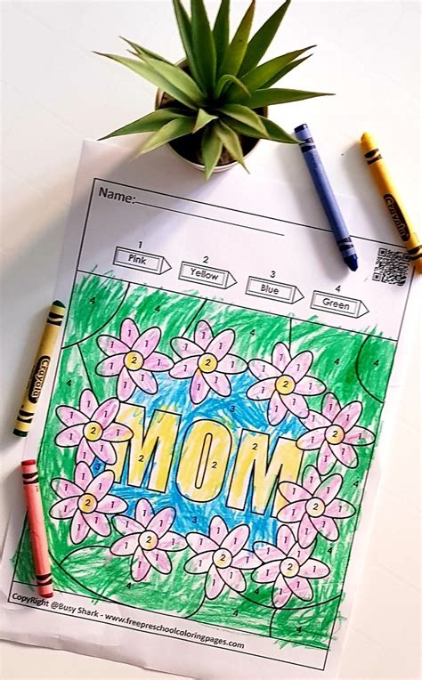 mother daycolor  number  sheets mothers day colors preschool