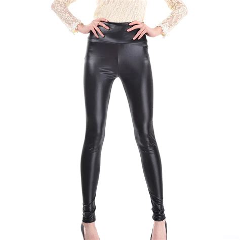 candy color leather looking legging fashion sexy shiny metallic high