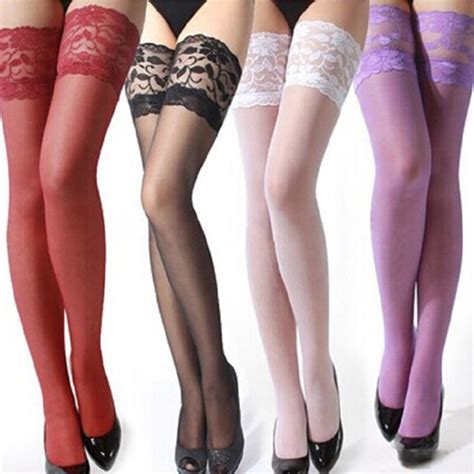 4 colors sexy stylist fashion ladies women lace top stay up thigh high
