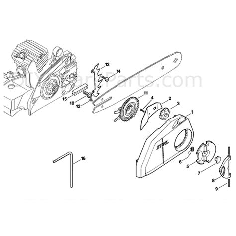 stihl ms  chainsaw ms parts diagram quick tensioner parts