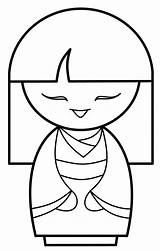 Doll Kokeshi Draw Dolls Drawing Japanese Paper Drawings Template Cartoons Coloring Easy Google Printable Cartoon Asian Cook Quilts sketch template