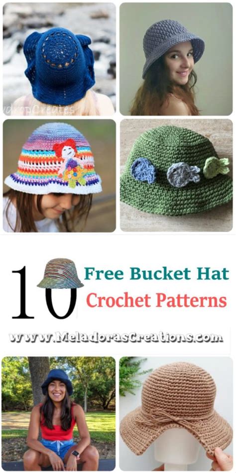 bucket hat crochet patterns crochet   meladoras creations