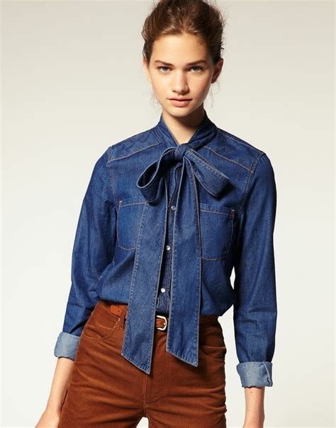 denim blouse  style pinterest blusa en denim moda club  moda