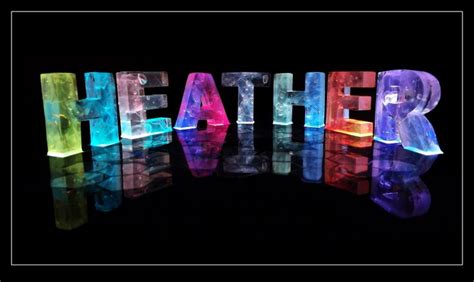 The Name Heather In 3d Coloured Lights Christian Name Heather First