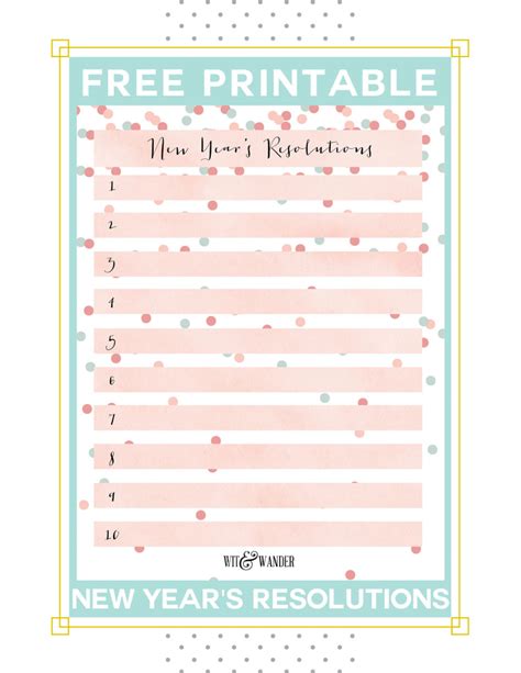 years resolutions    printable  handcrafted life