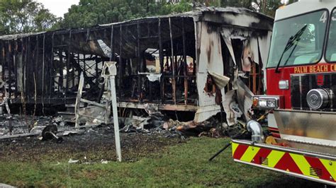 fire  mobile home park sends   hospital