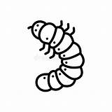 Grub Bettle Larva Isolated sketch template