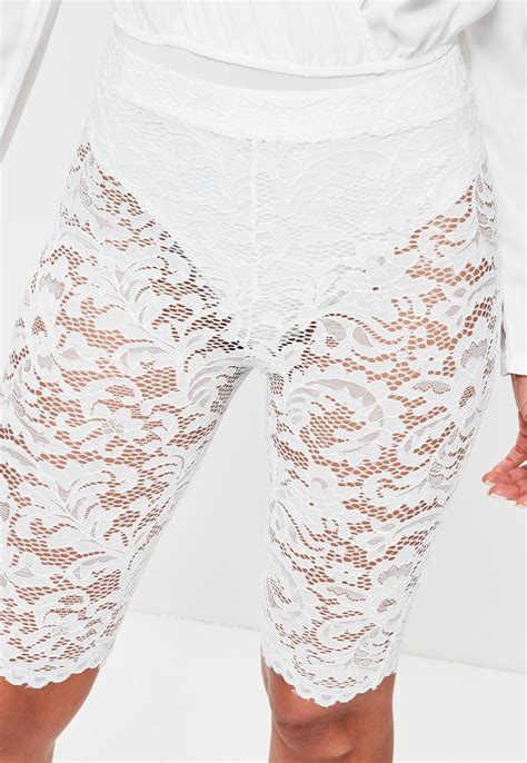 lyst missguided white lace cycling shorts  white