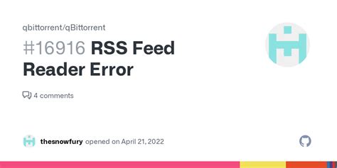 rss feed reader error issue  qbittorrentqbittorrent github