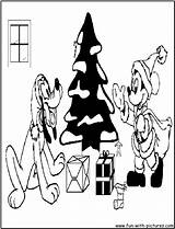 Coloring Pluto Christmas Disney Xmas Pages Mickey Donald sketch template