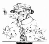 Gangster Drawings Gangsta Drawing Designs Tattoo Girl Tattoos Lowrider Getdrawings Skull Cake sketch template