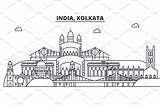 Kolkata Skyline sketch template