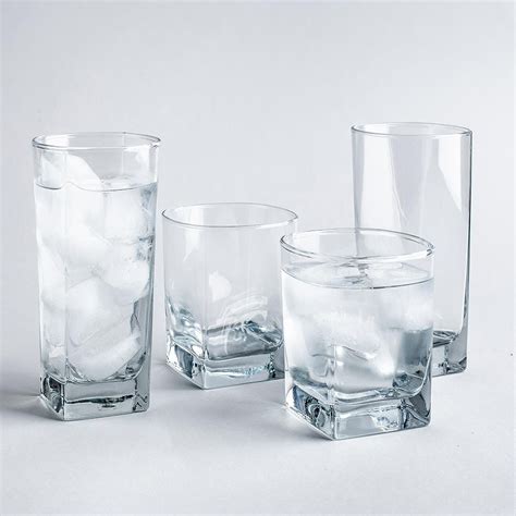 Libbey Bristol Drinking Glass Combo Set Of 16 Clear Kitchen Stuff