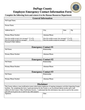 employee contact form template