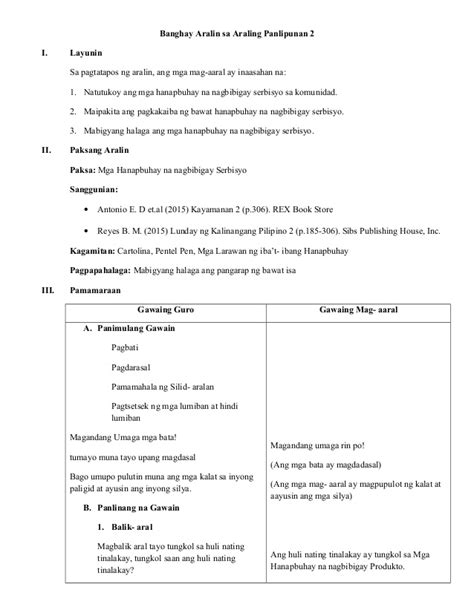 araling panlipunan 2 detailed lesson plan examples lesson plans