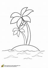 Plage Cocotier île Dessiner Palmier Ile Cocotiers Perdue Vacances Crayons Hugolescargot îlot sketch template