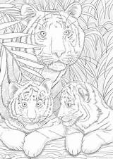 Coloring Adult Printable Pages Tigers Kids Sheets Adults Favoreads Book Etsy Designs Color Mandala Colorier Coloriage Print Numbers Animal Colouring sketch template