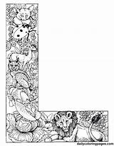 Coloring Pages Alphabet Adults Daily Adult Letters Printable Getcolorings sketch template