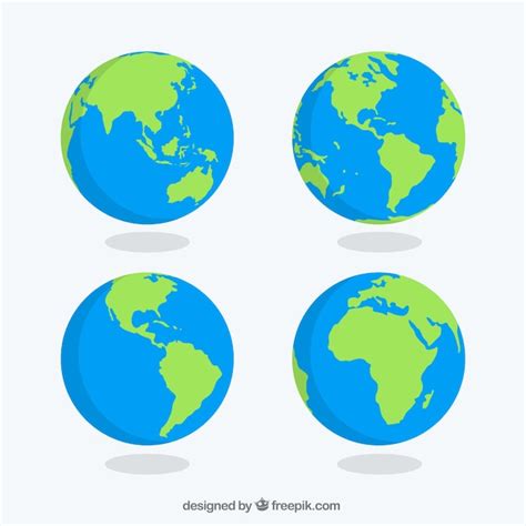 pack  earth globes  vector