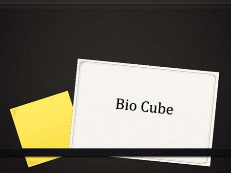bio cube instructions