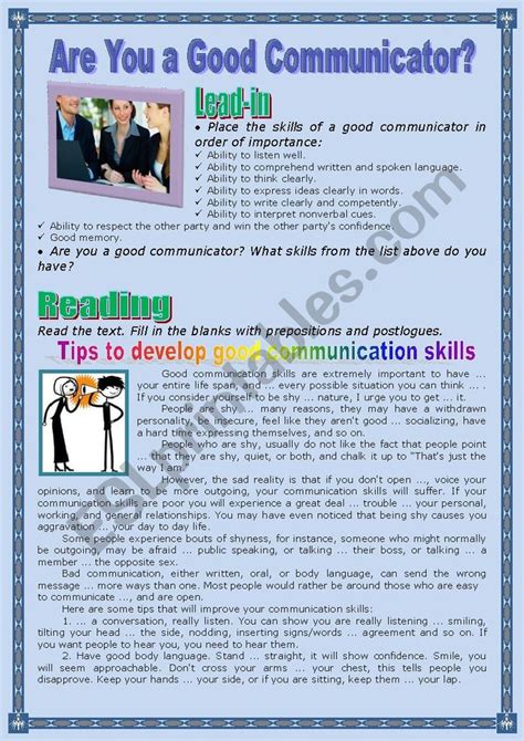 good communicator esl worksheet  natashenka good