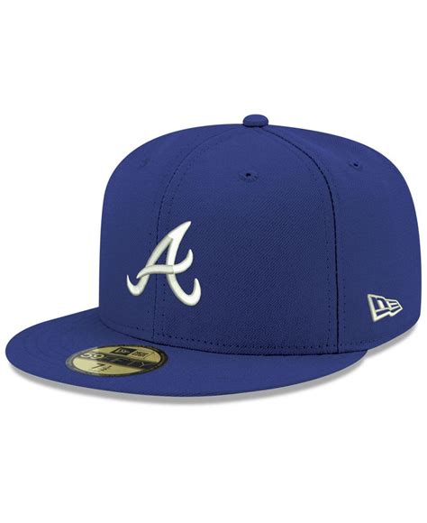 ktz atlanta braves re dub 59fifty fitted cap in blue for men lyst