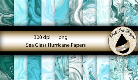 Sea Glass Hurricane Papers From Bell Ink Designs Sea Glass Hurricane