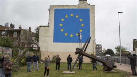 brexit themed mural appears  dover  banksy
