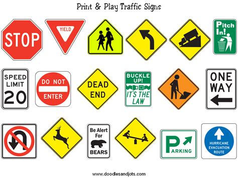 printable road signs  preschool printable templates
