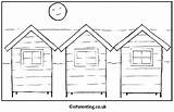Beach Pages Colouring Hut Coloring Printable Kids Huts Summer Choose Board Children sketch template