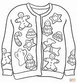 Natale Biscotti Gingerbreads Colorare Sweaters Disegno Maglione Zenzero Supercoloring Clipground sketch template