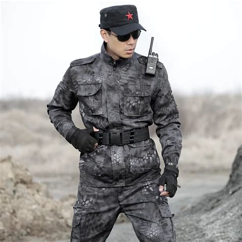 Mens Camouflage Suit Hunting Clothes Multicam Black Ghillie Suits