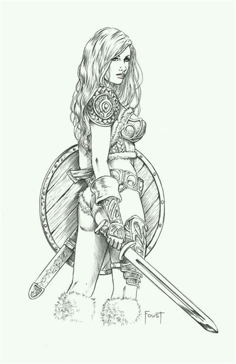 pin  chris belcourt  desenhos  ilustracoes warrior woman viking