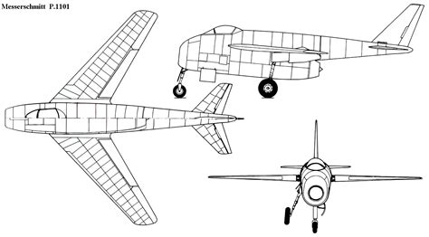 messerschmitt p pioneering swept wing design jets  props