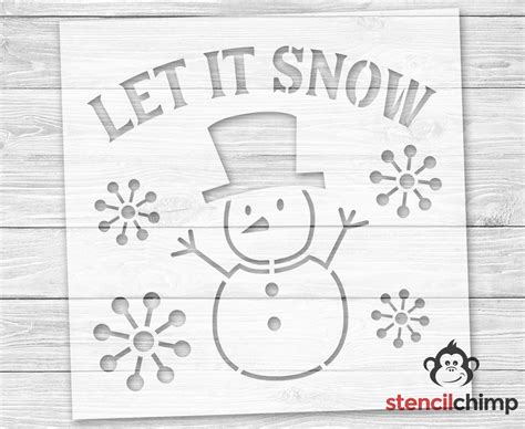 snow stencil snowman stencil cute christmas stencil holiday