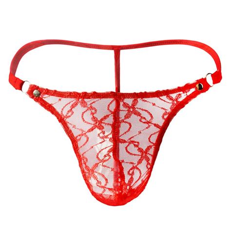 Mens Sexy Lingerie For Men Sex Underwear Lace Mesh G String Thongs