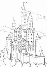Colorir Castelos Castelo Neuschwanstein Cidade Desenhos Tutsplus sketch template